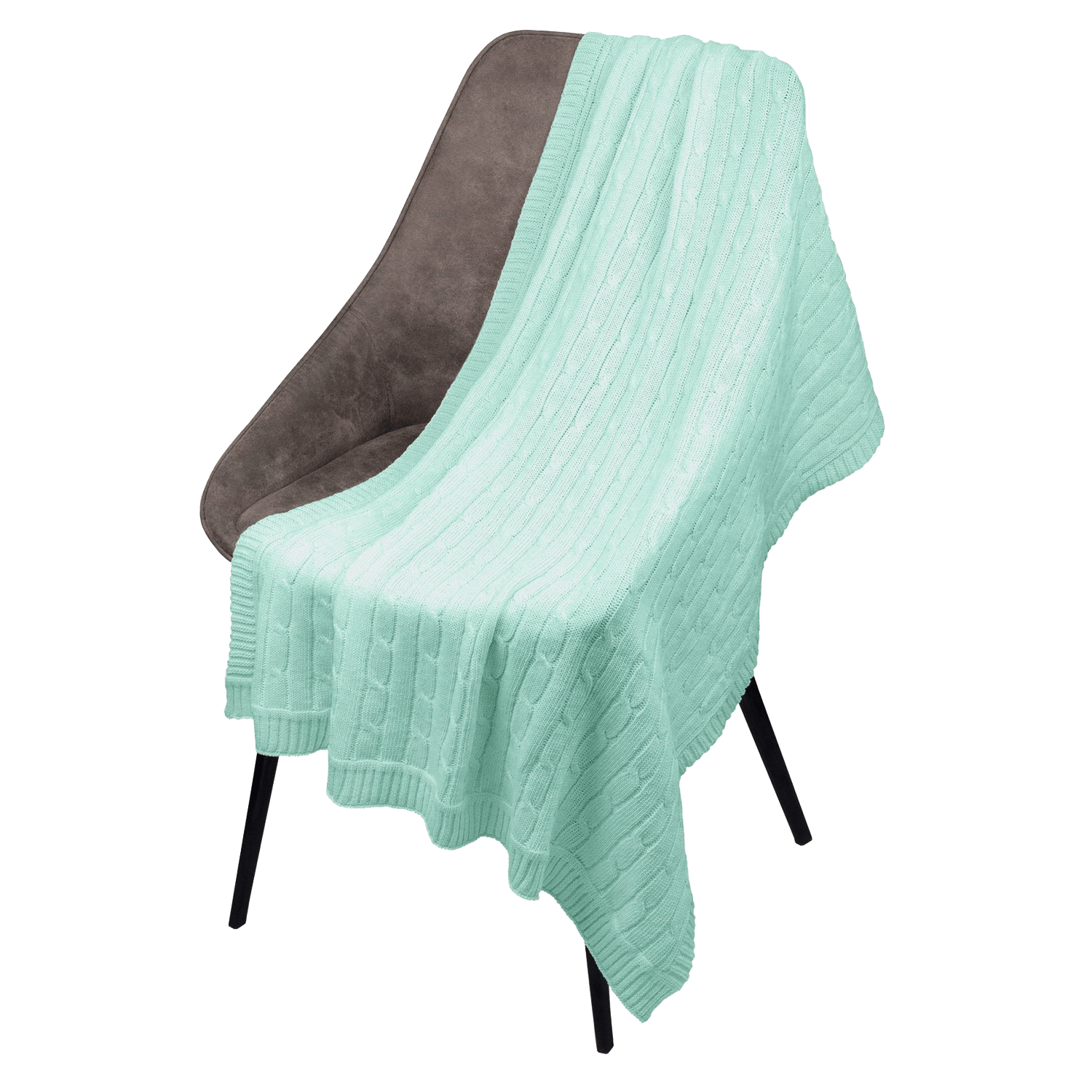 Плед Fado вязаный, аква (без подарочной коробки)