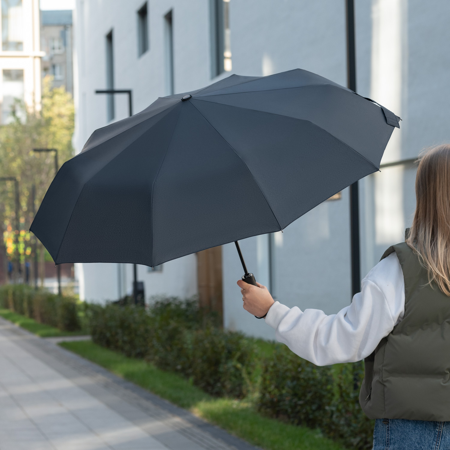 Зонт складной Levante, черный — изображение 11