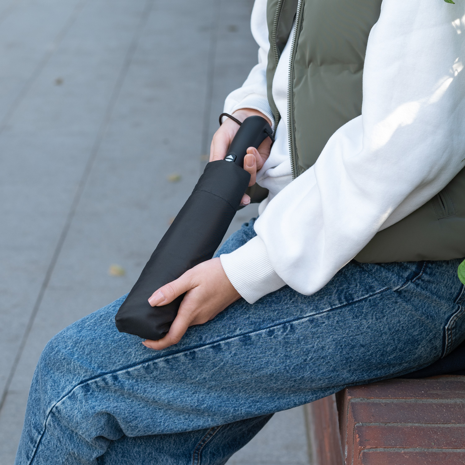 Зонт складной Levante, черный — изображение 12