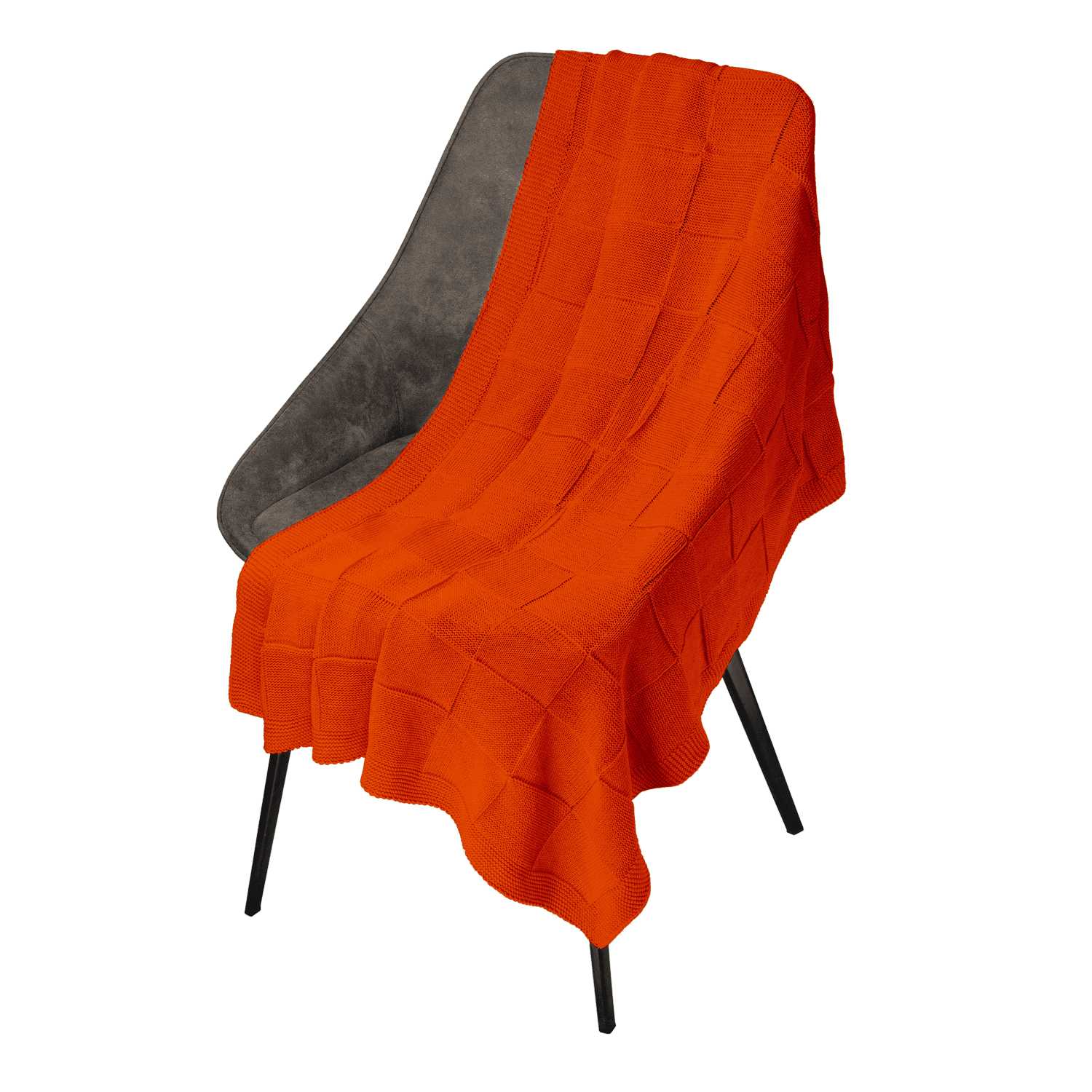 Плед Cella вязаный, оранжевый (без подарочной коробки)