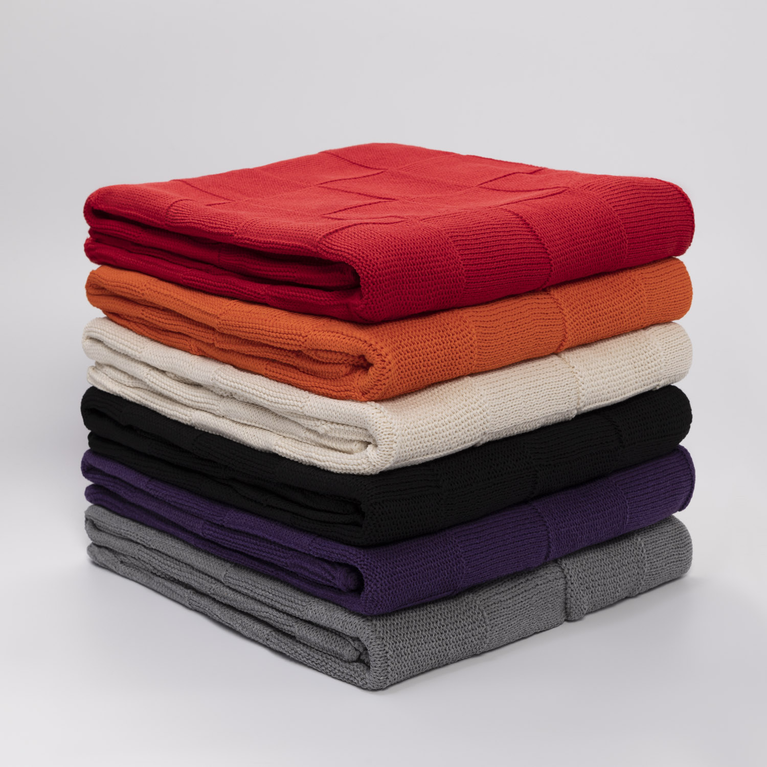 Плед Cella вязаный, оранжевый (без подарочной коробки) — изображение 10