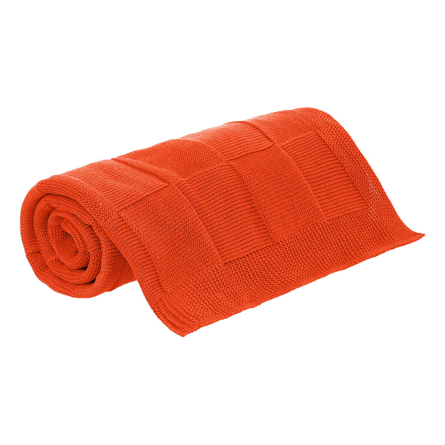 Плед Cella вязаный, оранжевый (без подарочной коробки) — изображение 3