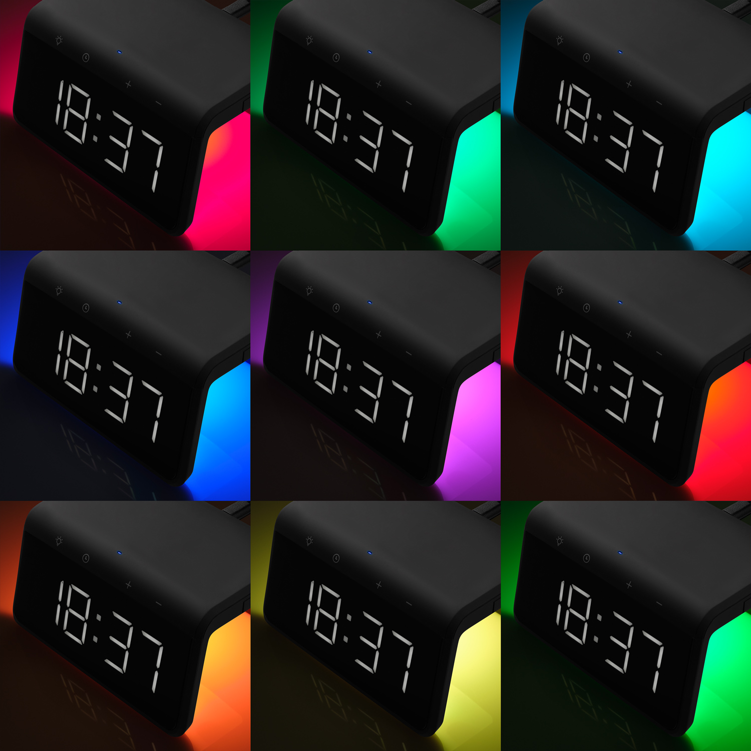 Зарядная станция с часами 15W Flame, черная — изображение 12