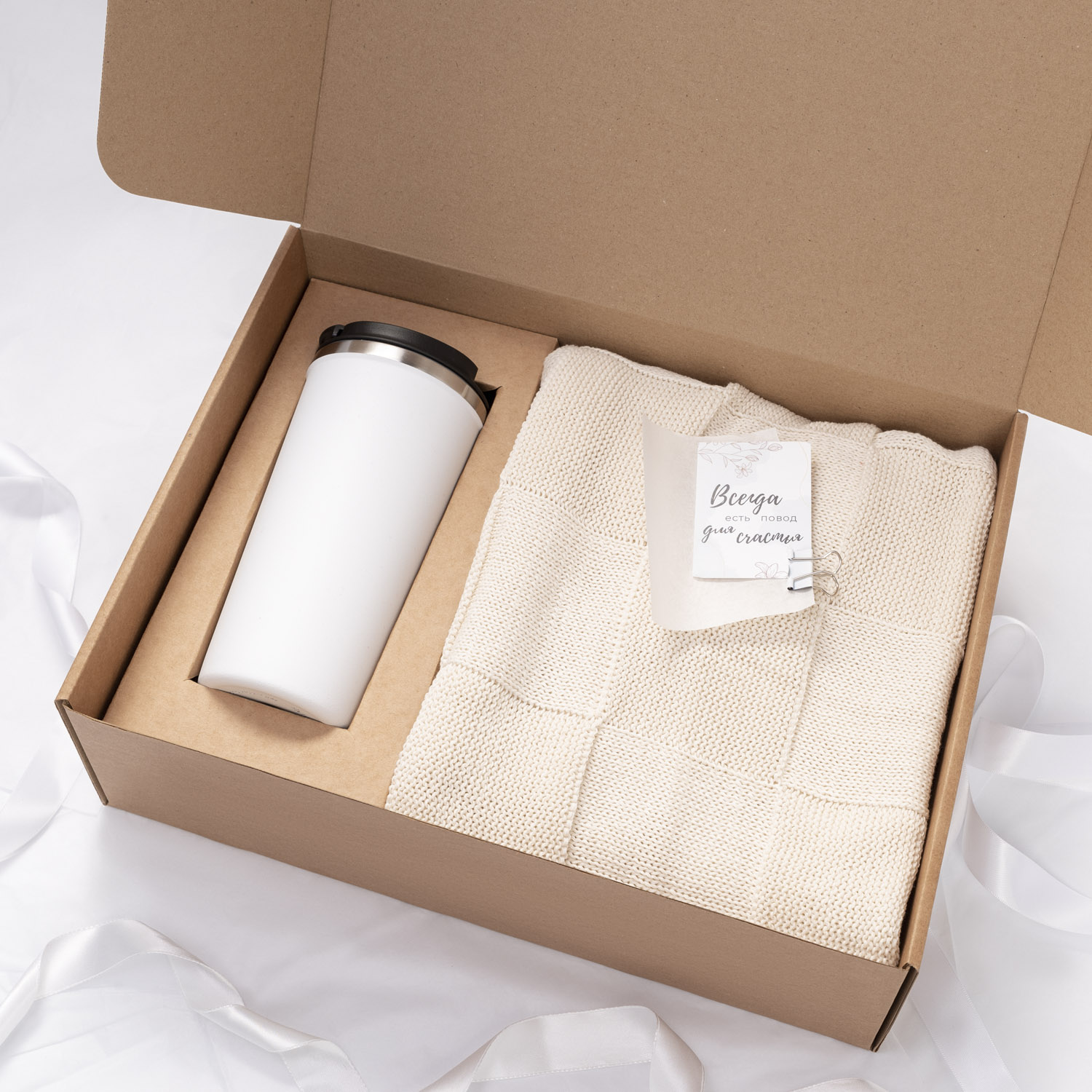 Плед Cella вязаный, бежевый (без подарочной коробки) — изображение 10