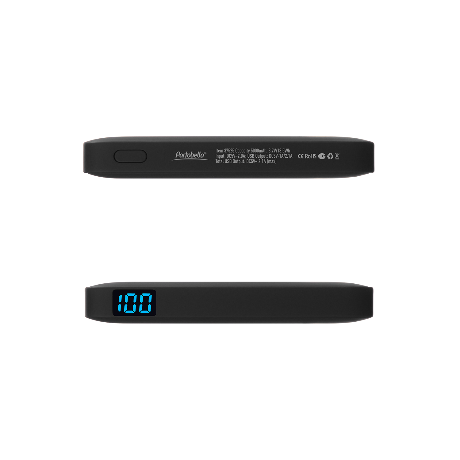 Внешний аккумулятор с подсветкой Анкор (Ancor) 5000 mAh, черный — изображение 5