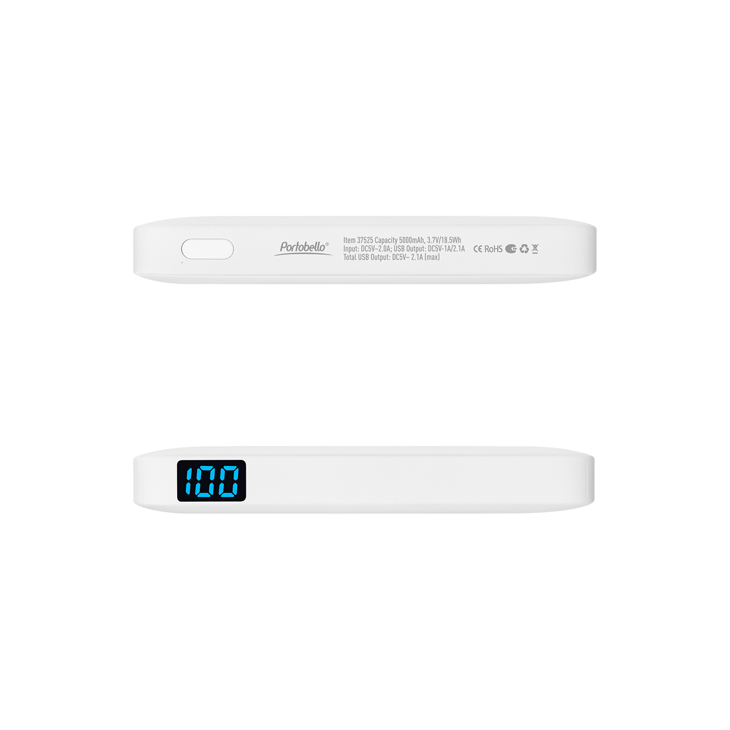 Внешний аккумулятор с подсветкой Анкор (Ancor) 5000 mAh, белый — изображение 5