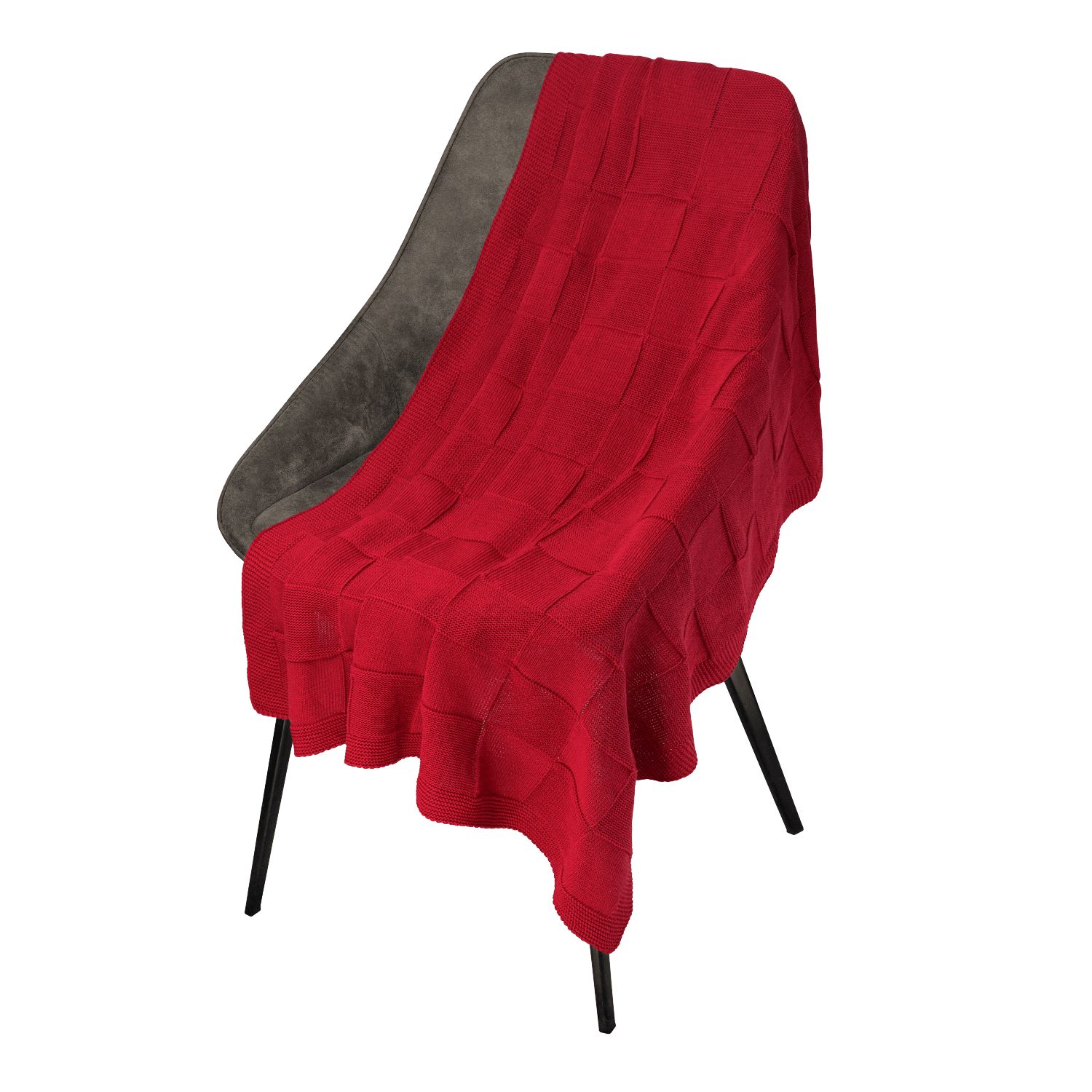 Плед Cella вязаный, красный (без подарочной коробки)