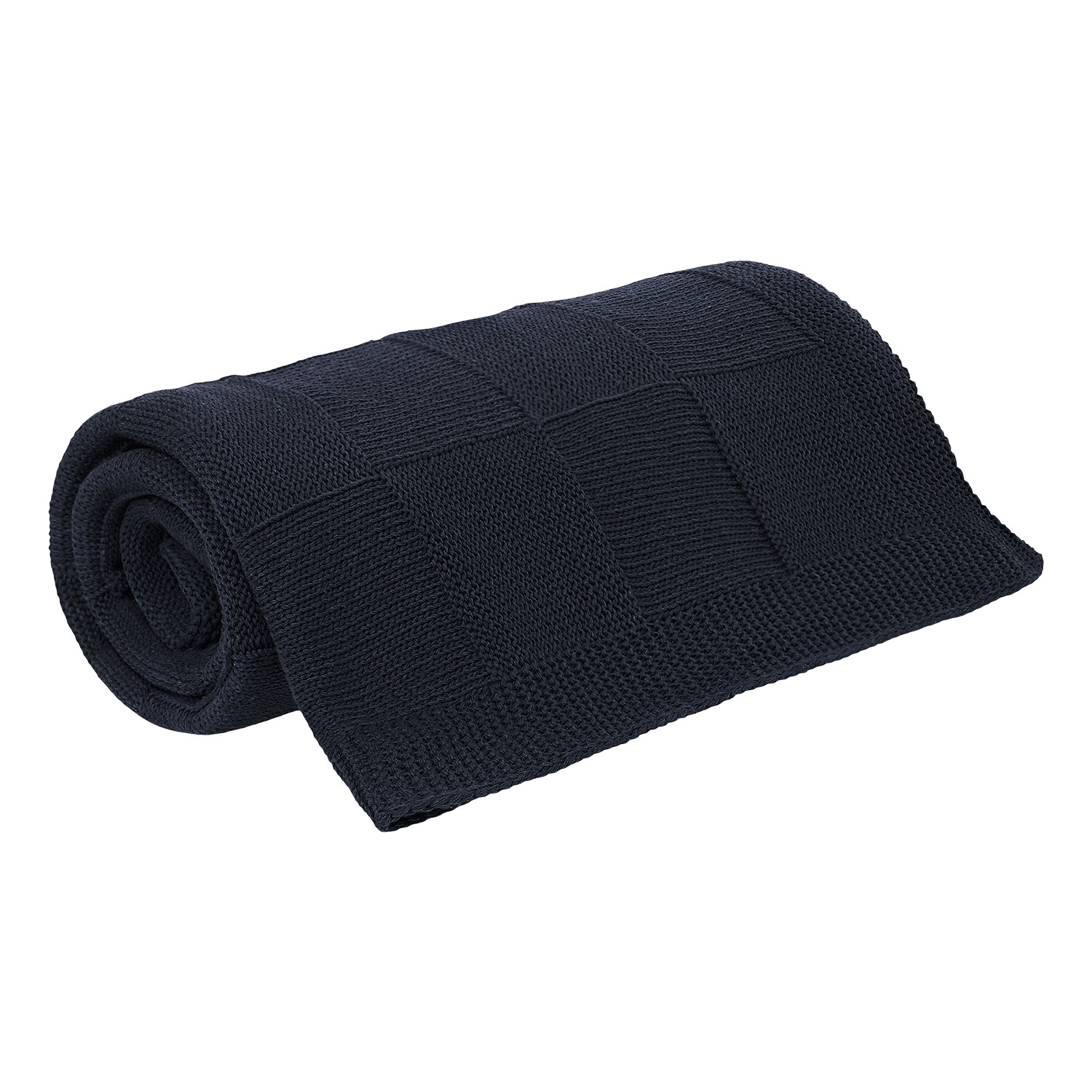 Плед Cella вязаный, синий (без подарочной коробки) — изображение 3