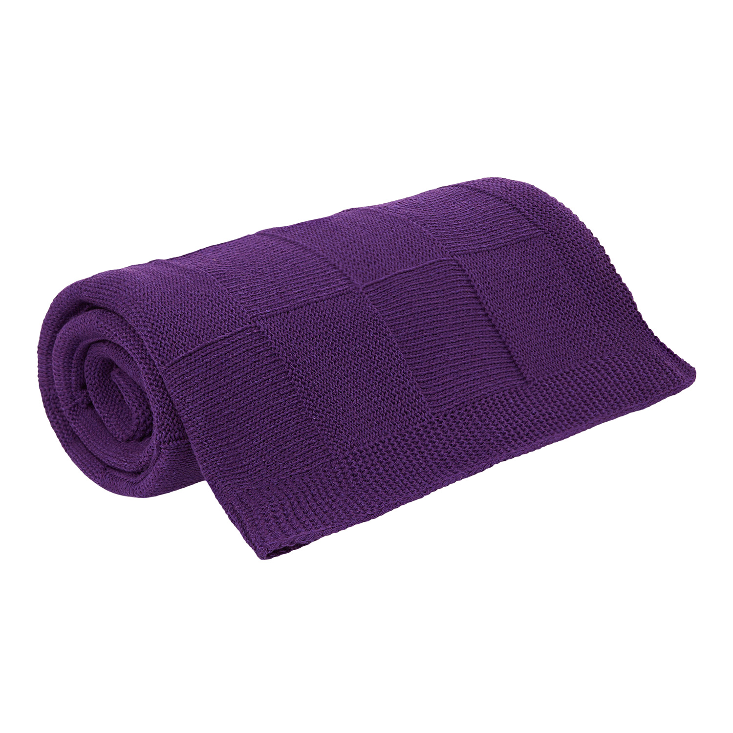 Плед Cella вязаный, фиолетовый (без подарочной коробки) — изображение 3