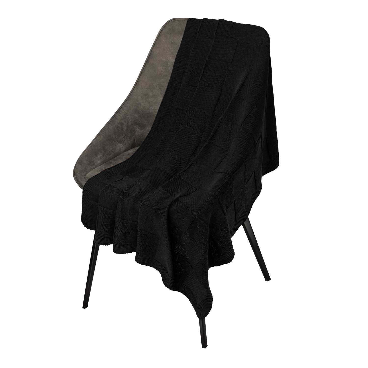 Плед Cella вязаный, черный (без подарочной коробки)