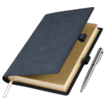 Ежедневник-портфолио Clip NEO недатированный в подарочной коробке, синий (в комплекте ручка Sonata BP серебро)