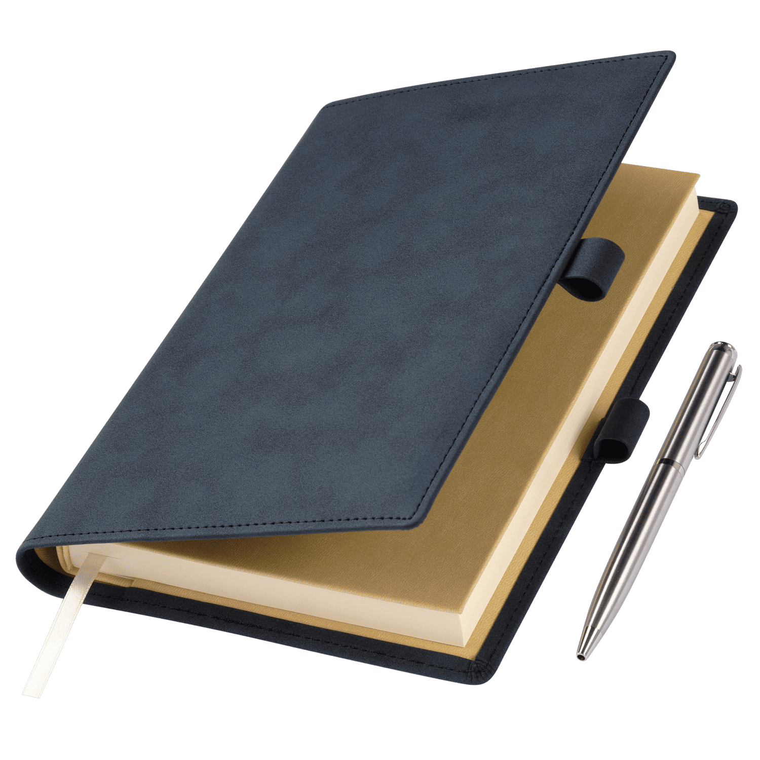 Ежедневник-портфолио Clip NEO недатированный в подарочной коробке, синий (в комплекте ручка Sonata BP серебро)