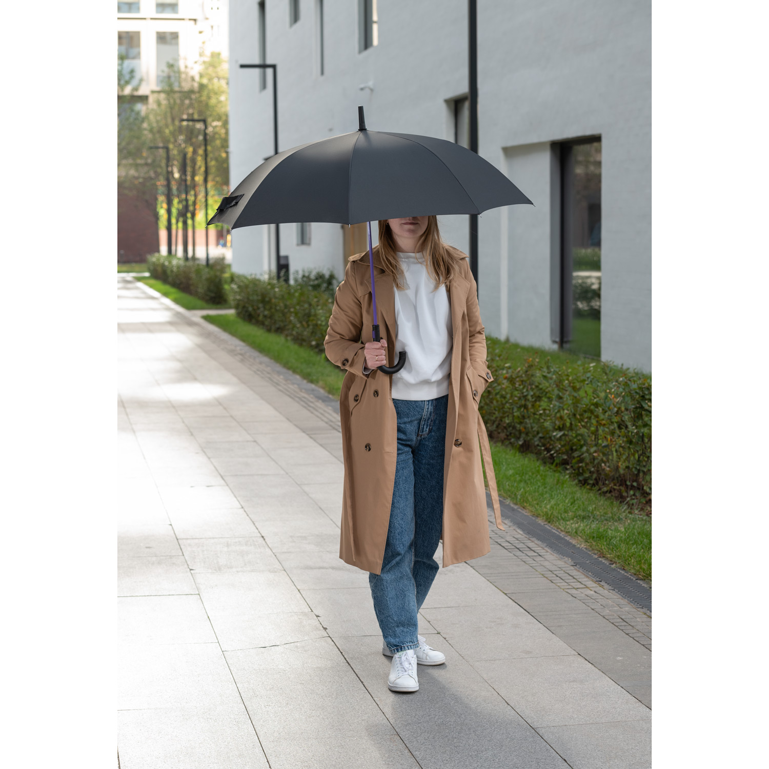 Зонт-трость Quantum, черный/фиолетовый — изображение 12