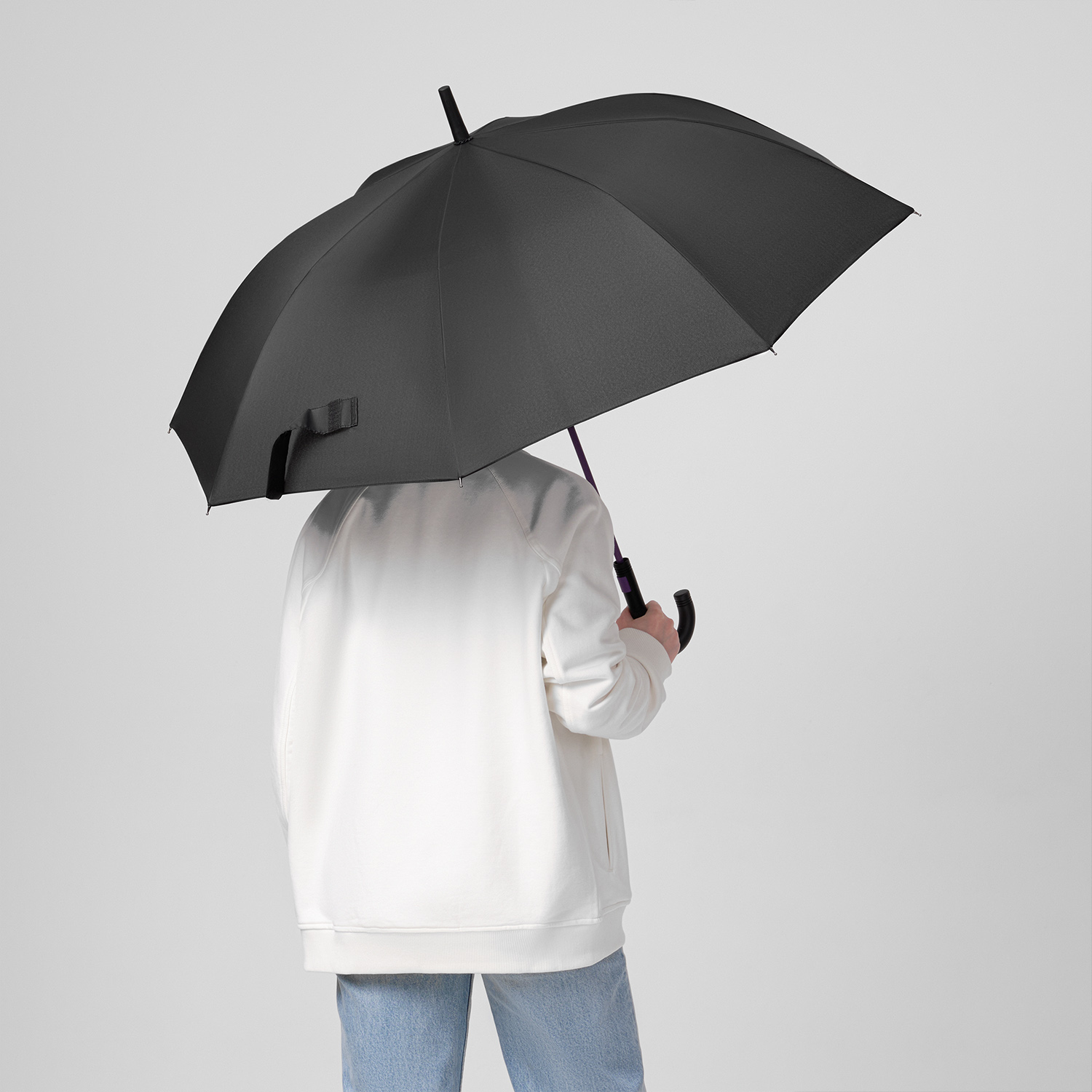Зонт-трость Quantum, черный/фиолетовый — изображение 8