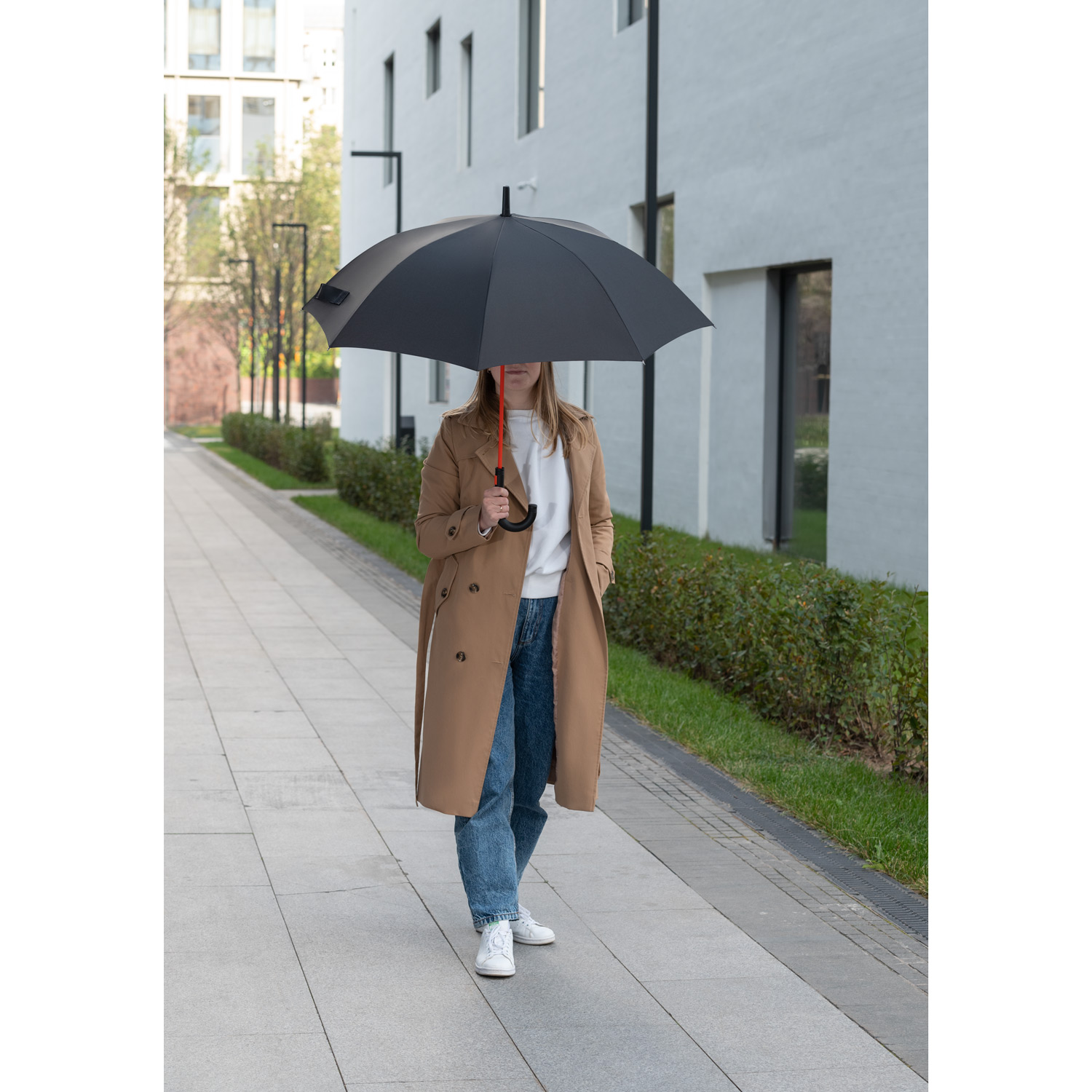 Зонт-трость Quantum, черный/оранжевый — изображение 12