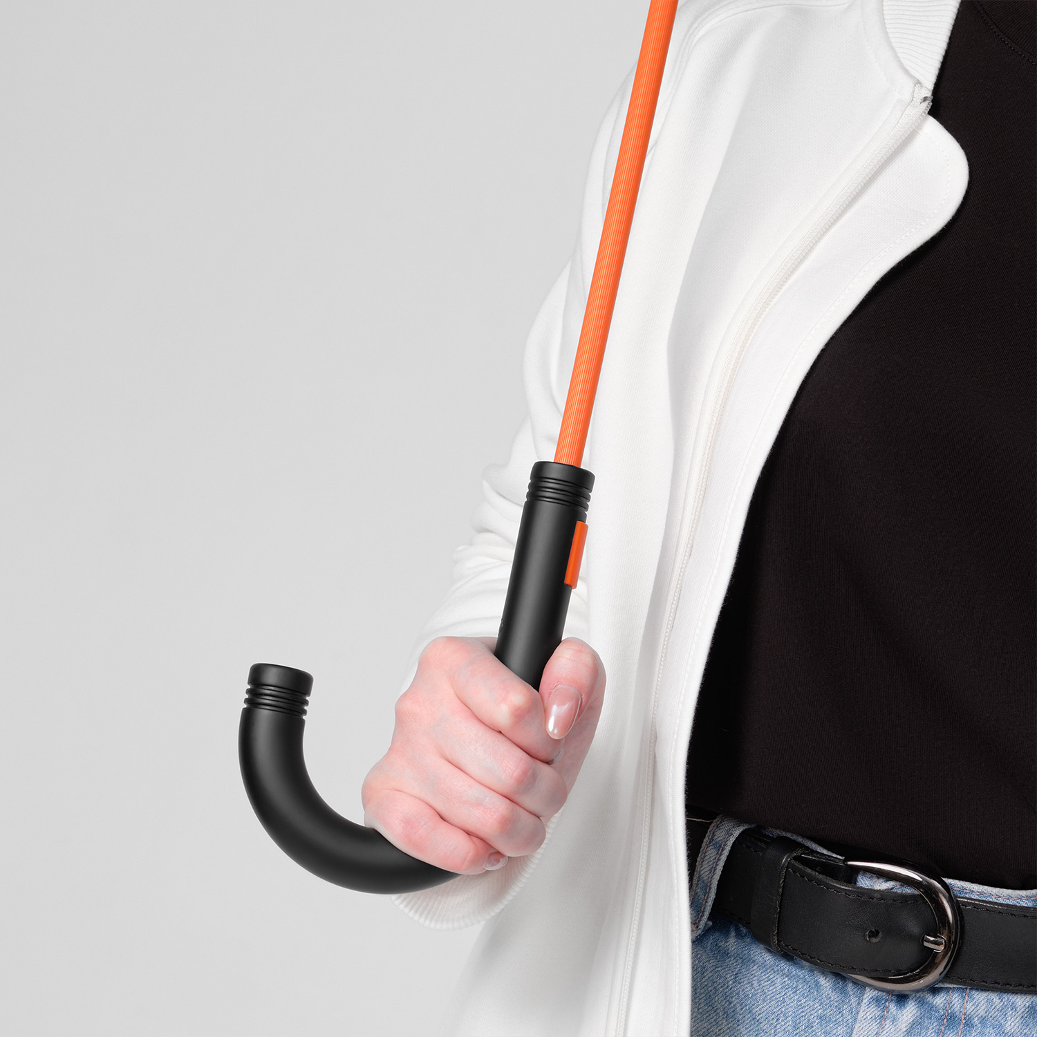 Зонт-трость Quantum, черный/оранжевый — изображение 7