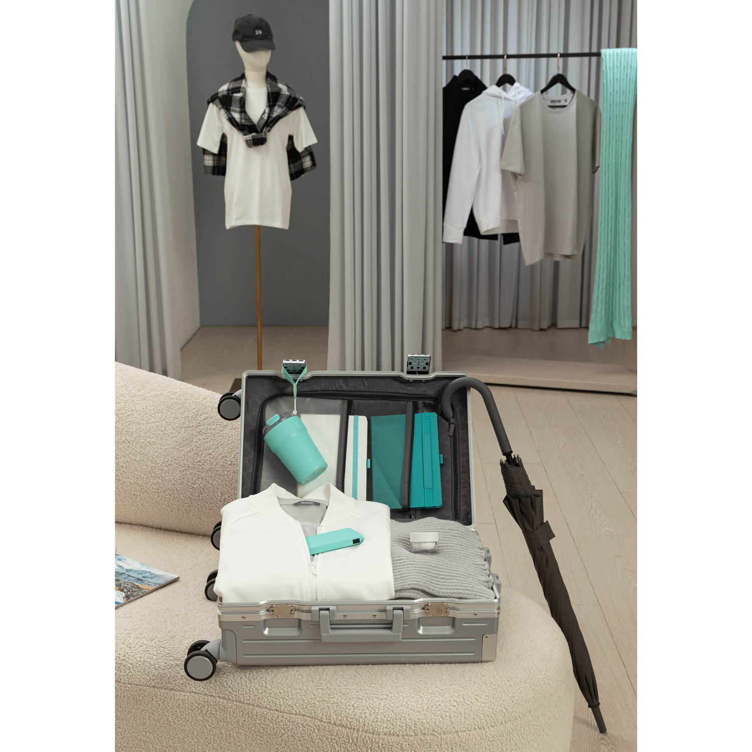 Зонт-трость Phantom, серый — изображение 16