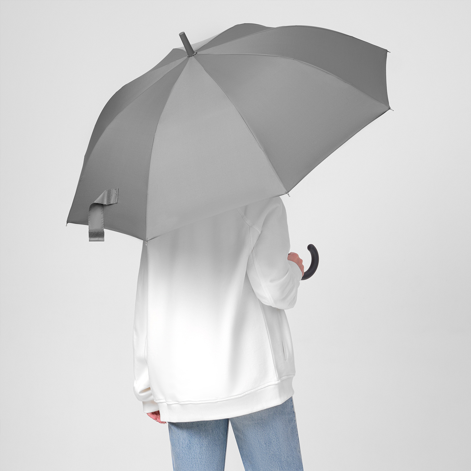 Зонт-трость Phantom, серый — изображение 8