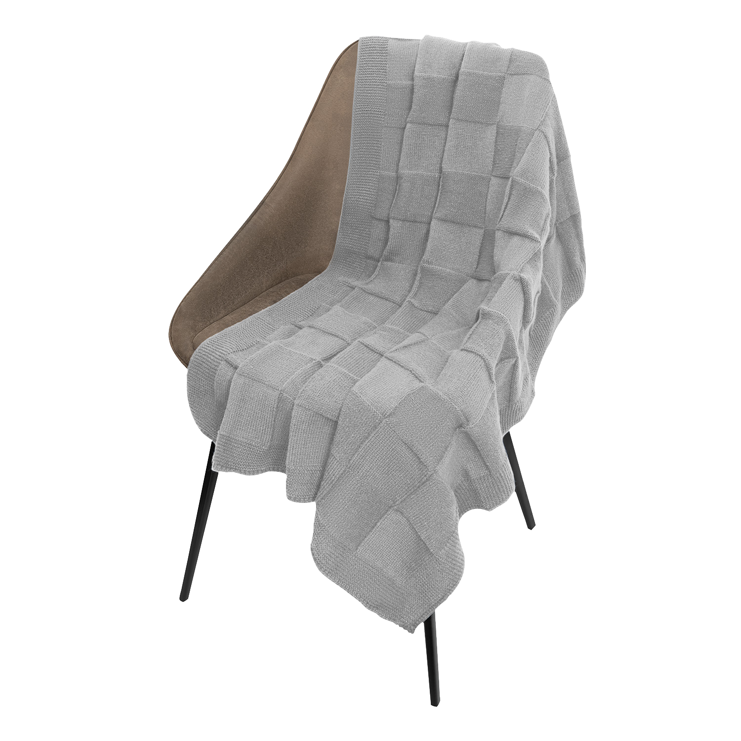 Плед Cella Soft вязаный, 160*90 см, серый