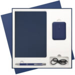 Подарочный набор Star, синий (ежедневник, ручка, аккумулятор)