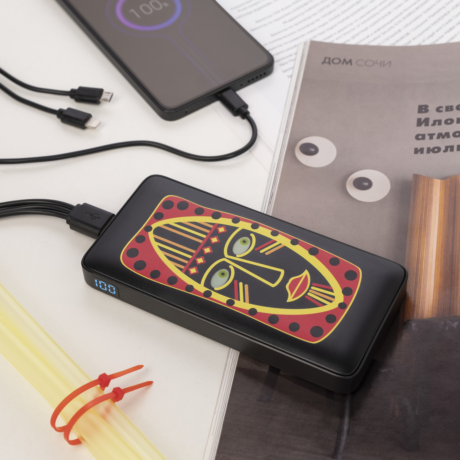 Внешний аккумулятор с цветной подсветкой Ancor PD Max Plus 10000 mAh, черный — изображение 9