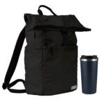Подарочный набор Palermo, Boston, черный/синий (рюкзак, термокружка)