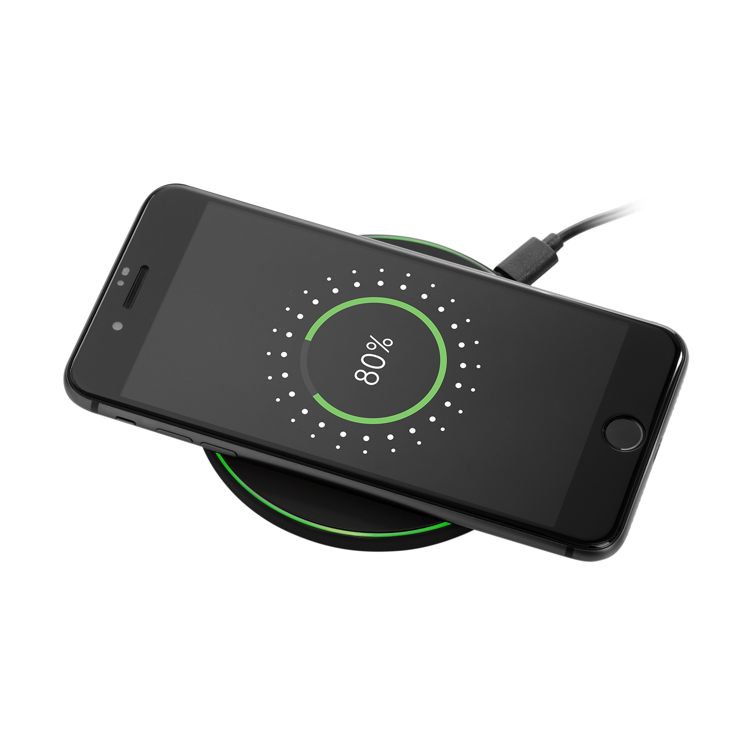 Беспроводное зарядное устройство с подсветкой 15W Auris, черное — изображение 5