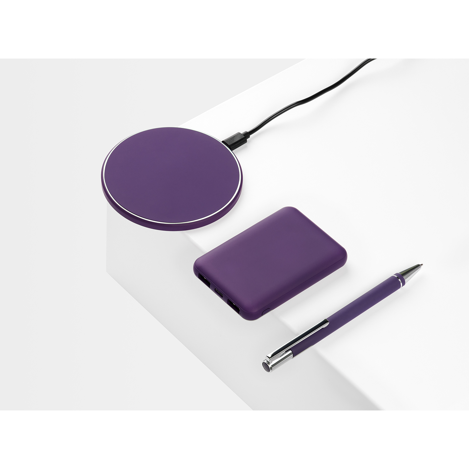 Беспроводное зарядное устройство с подсветкой 15W Auris, фиолетовое — изображение 9