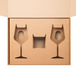 Доп. ложемент под свечу (арт. 73077) + 2 бокала для вина в большую универсальную коробку, крафт (арт. 21005.020)
