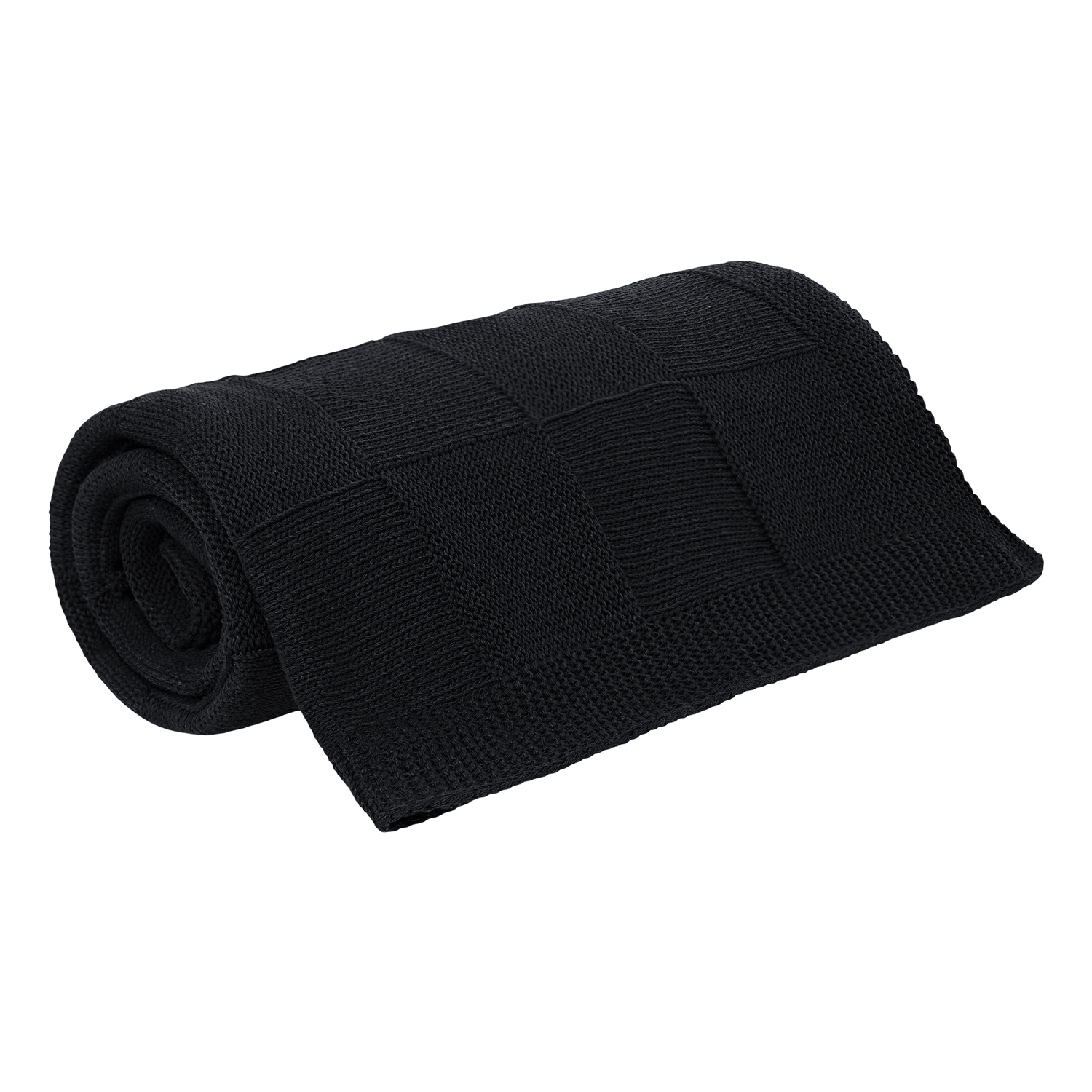 Плед Cella вязаный, темно-синий (без подарочной коробки) — изображение 3