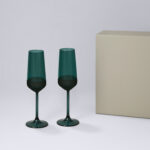 Подарочный набор 2 бокала для шампанского Emerald в серой коробке