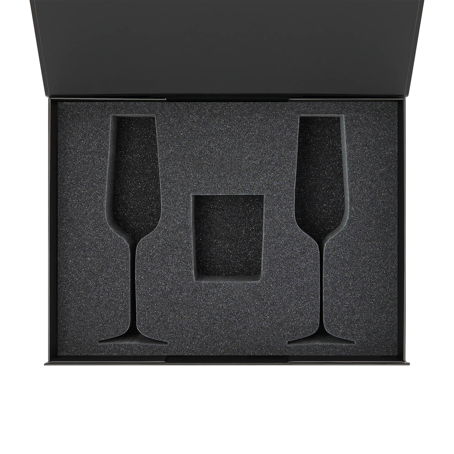 Ложемент под свечу Enigma + 2 бокала для шампанского в среднюю коробку-трансформер (арт. 695721)