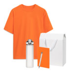 Набор с одеждой RUST (футболка, бутылка, блокнот, ручка), оранжевый/белый, XS/S