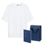 Набор с одеждой RUST  (футболка, ежедневник, ручка), белый/синий, M/L