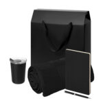 Подарочный набор Welcome Pack Spark, черный (термокружка,ежедневник, ручка, плед, коробка-пакет)