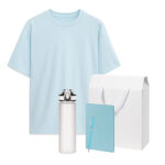 Набор с одеждой RUST (футболка, бутылка, блокнот, ручка), голубой, M/L