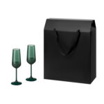 Подарочный набор 2 бокала для шампанского Emerald в большом подарочном пакете