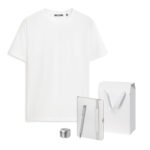 Набор с одеждой KRIS (футболка, колонка, ежедневник, ручка), серебряный, L