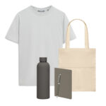Набор с одеждой KRIS (футболка, термобутылка, ежедневник, ручка, шоппер), серый, XL