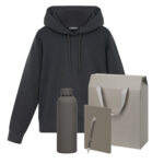 Набор с одеждой ALEX (худи, термобутылка, блокнот, ручка), серый, M