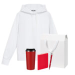 Набор с одеждой ALEX (худи, термокружка, ежедневник, ручка), красный/белый, M