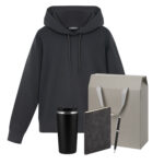 Набор с одеждой ALEX (худи, термобутылка, ежедневник, ручка), серый, S