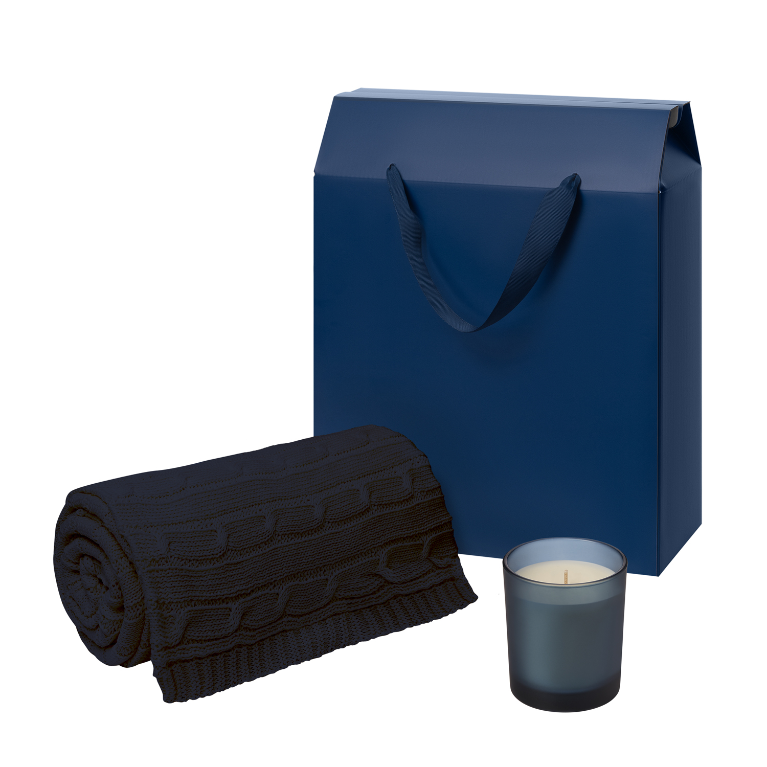 Подарочный набор Enigma. Fado, синий (свеча, плед)