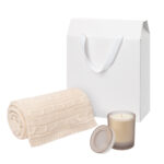 Подарочный набор Mizu, Fado, бежевый (свеча, плед)