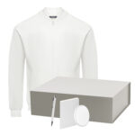 Набор с одеждой TORRES (толстовка, зарядное устройство, блокнот, ручка), белый/серебряный, XXL
