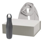 Подарочный набор Bosca, Forges, серый (термобутылка, шарф)