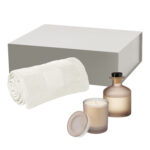 Подарочный набор Mizu, Cella, бежевый (свеча, диффузор, плед)