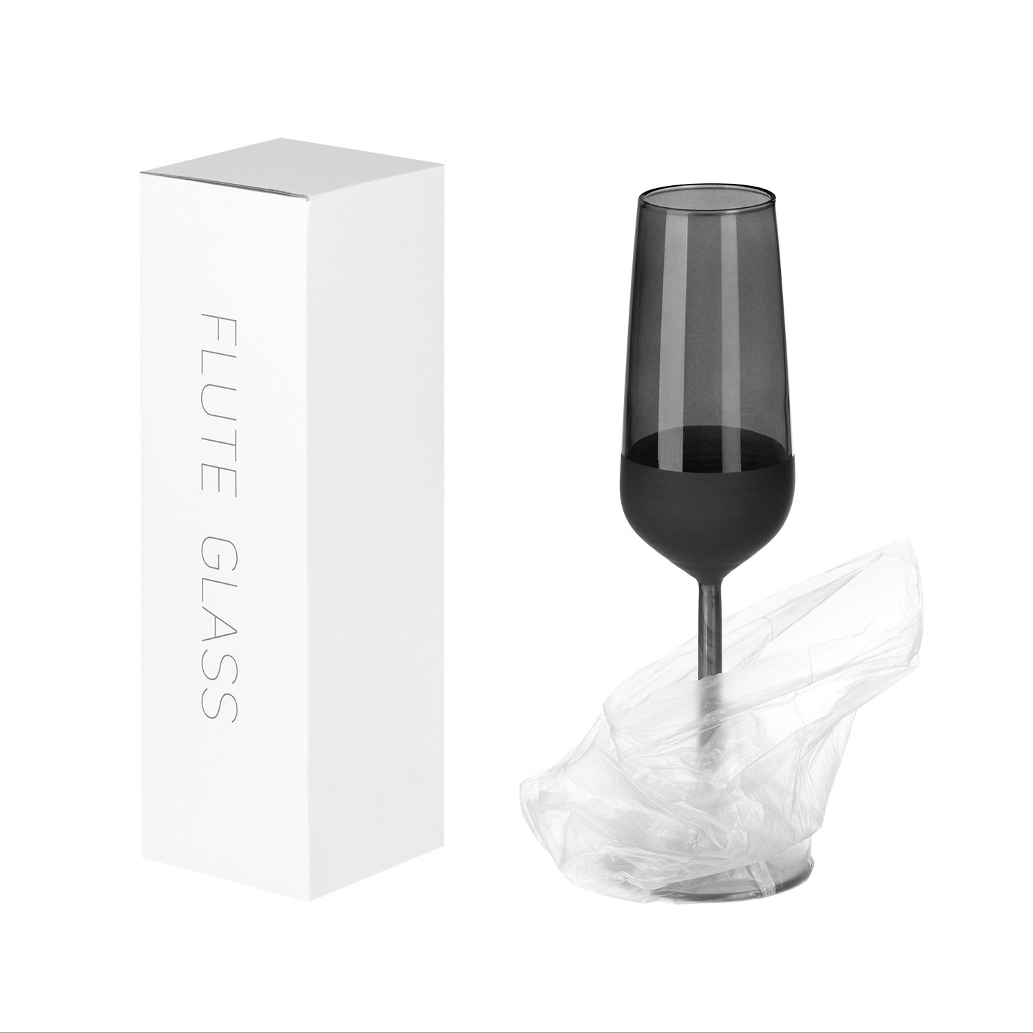 Подарочный набор 2 бокала для шампанского Black Edition в большом подарочном пакете — изображение 2