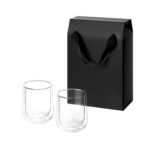 Подарочный набор 2 стеклянных стакана Lungo в коробке-пакете