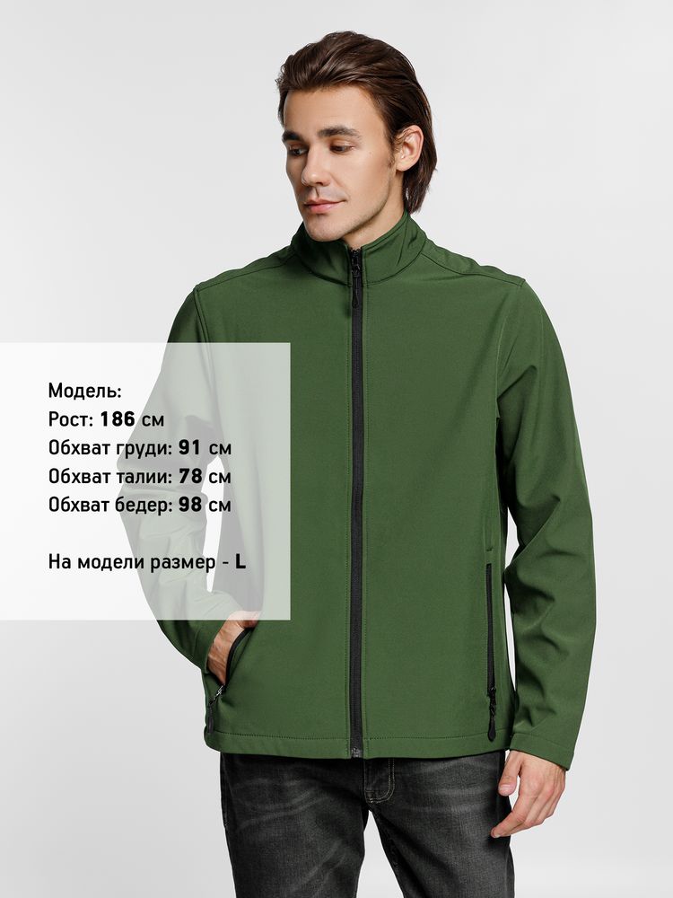 Куртка софтшелл мужская Race Men, темно-зеленая — изображение 4